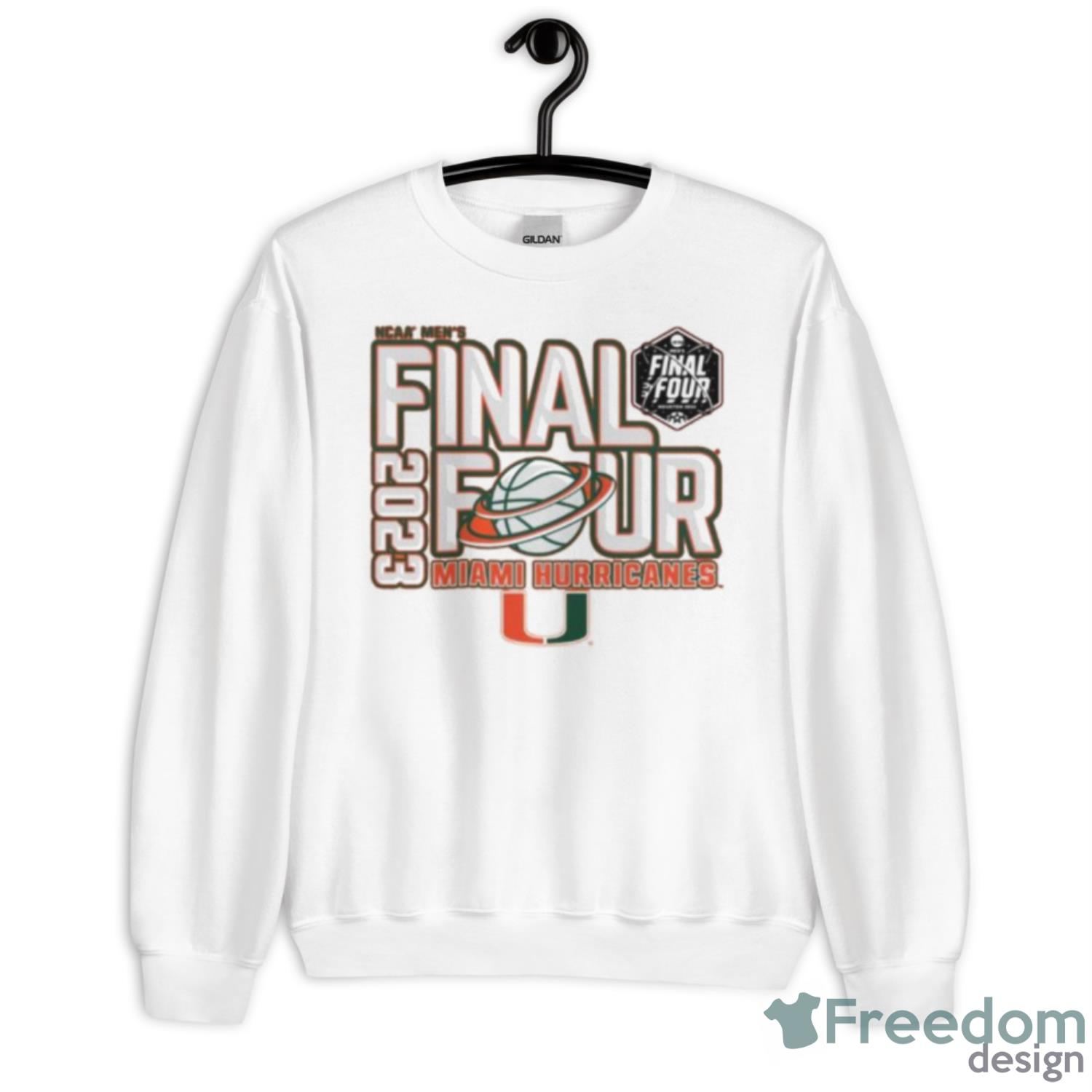 2023 Final Four NCAA Men’s Miami Hurricanes Shirt - Unisex Heavy Blend Crewneck Sweatshirt