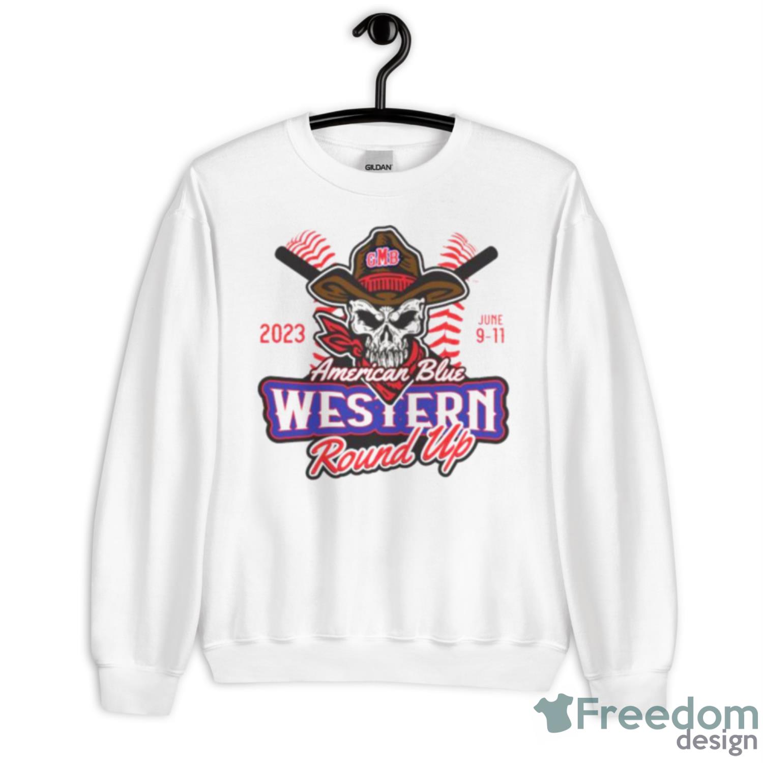 2023 GMB American Blue Western Roundup Shirt - Unisex Heavy Blend Crewneck Sweatshirt