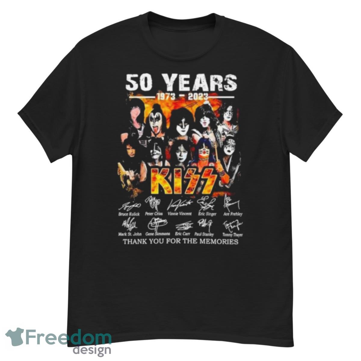 2023 Kiss Band 50 Years Thank You For The Memories Signatures Shirt - G500 Men’s Classic T-Shirt