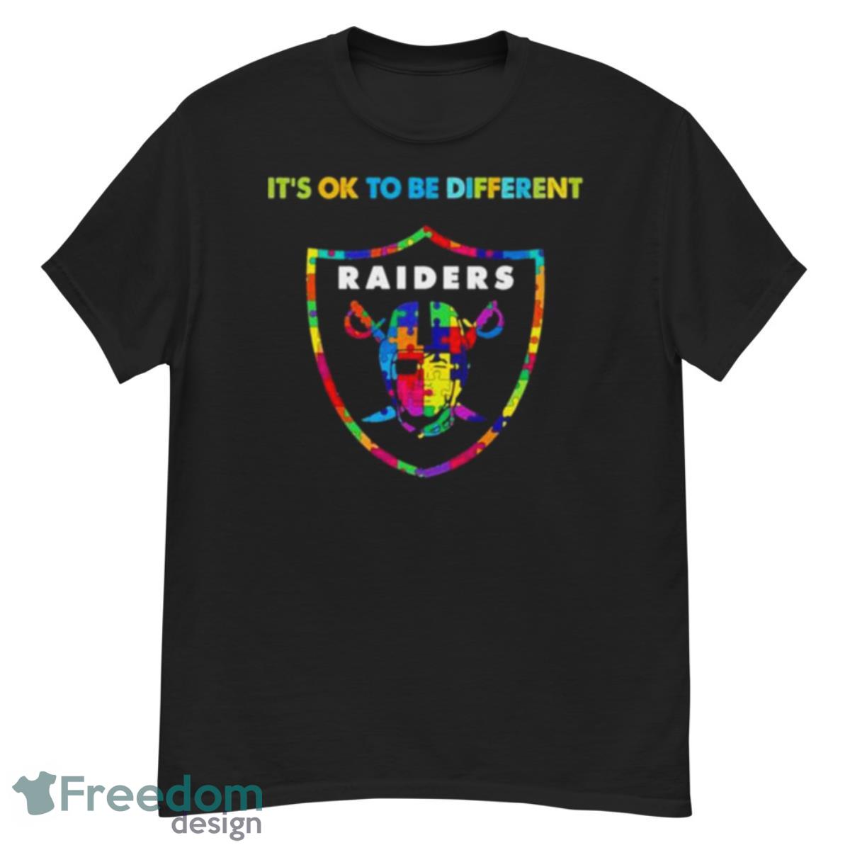 2023 Las Vegas Raiders Autism It’s Ok To Be Different Shirt - G500 Men’s Classic T-Shirt