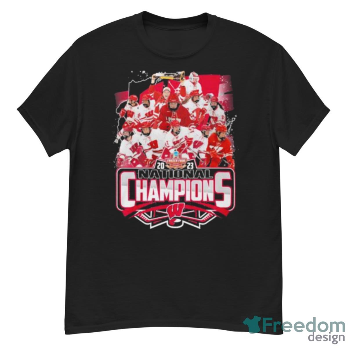 2023 NCAA Frozen Four National Champions Wisconsin Badgers Women’s Ice Hockey Shirt - G500 Men’s Classic T-Shirt