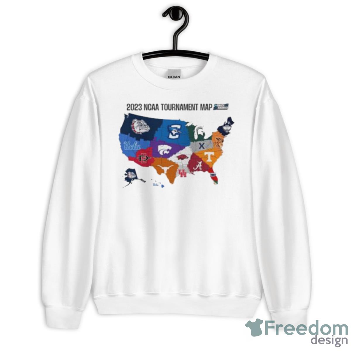 2023 Ncaa Tournament Map March Madness Shirt - Unisex Heavy Blend Crewneck Sweatshirt