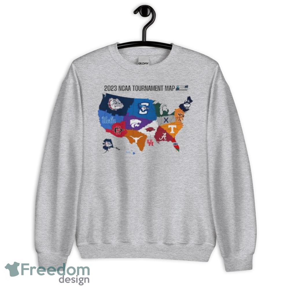 2023 NCAA Tournament Map March Madness unisex Shirt - Unisex Heavy Blend Crewneck Sweatshirt