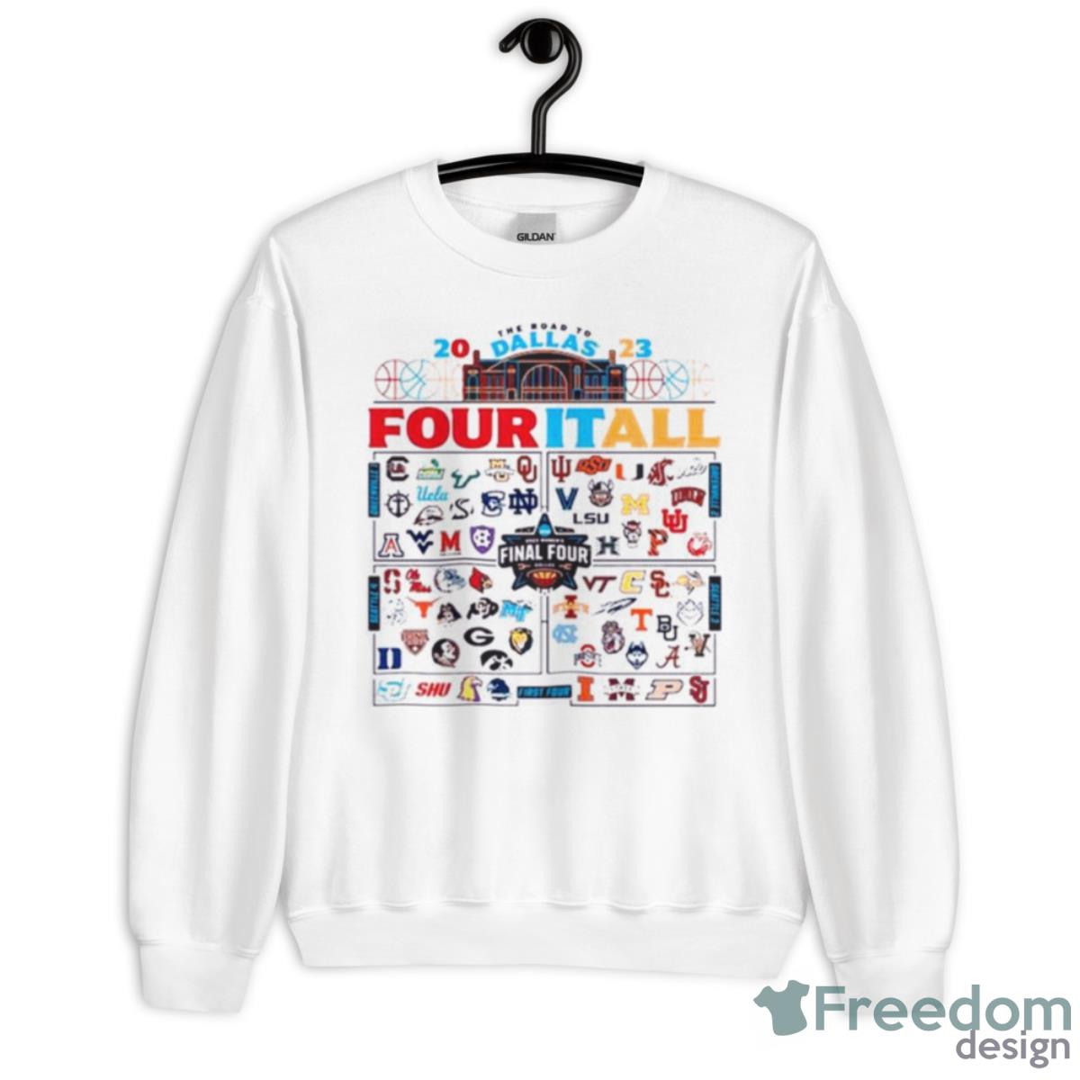 2023 NCAA Women’s Basketball Tournament March Madness Field 68 Teams Group Shirt - Unisex Heavy Blend Crewneck Sweatshirt