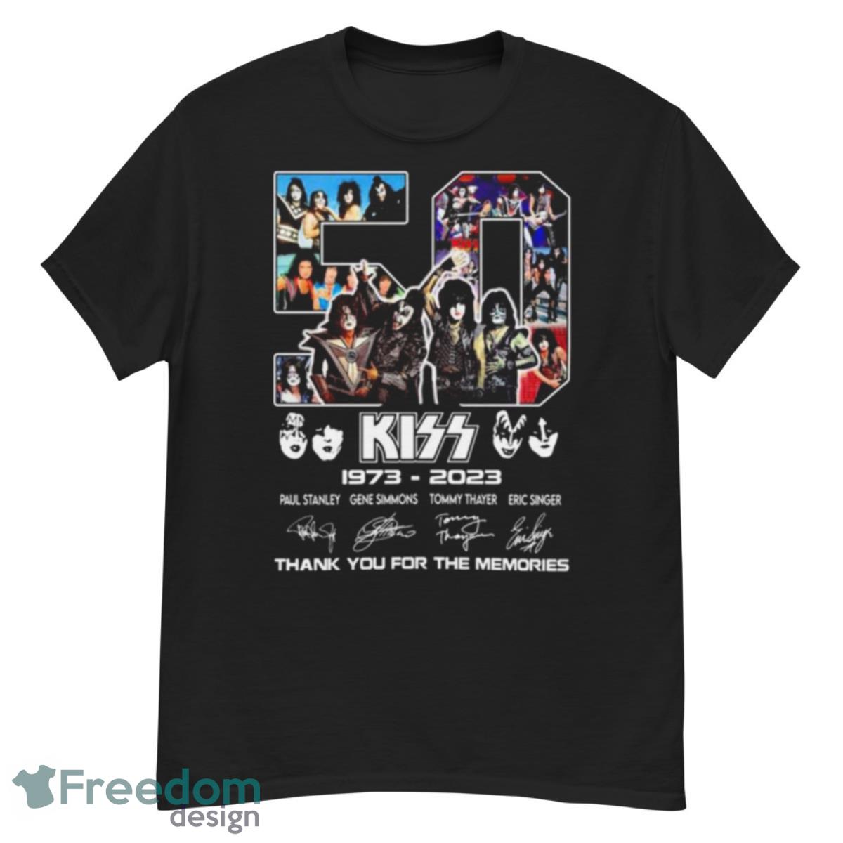 50 Year Kiss 1973 2023 Signature Thank You For The Memories Shirt - G500 Men’s Classic T-Shirt