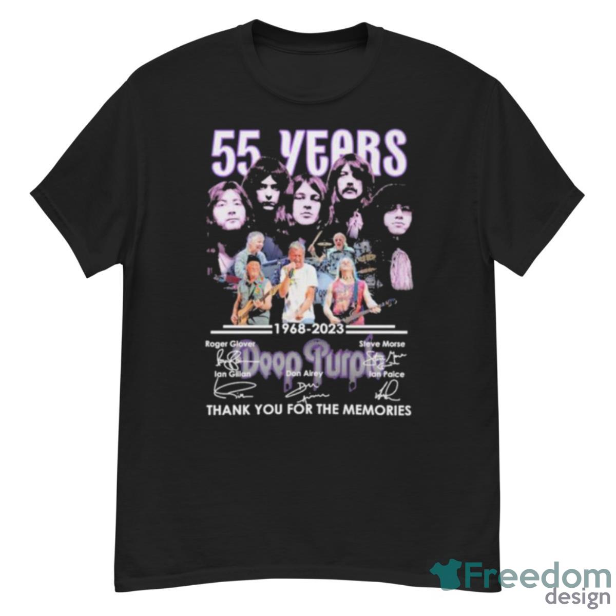 55 Years Of 1968 – 2023 Deep Purple Thank You For The Memories Signatures Shirt - G500 Men’s Classic T-Shirt