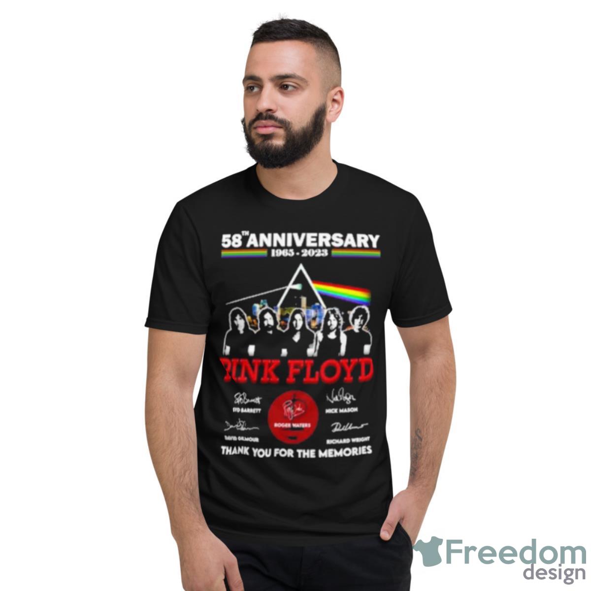 58th Anniversary 1965 – 2023 Pink Floyd Band Thank You For The Memories Signatures Retro Shirt - Short Sleeve T-Shirt