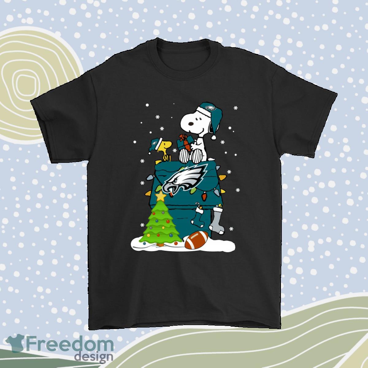 A Happy Christmas With Philadelphia Eagles Snoopy T-Shirt - T-shirts Low  Price