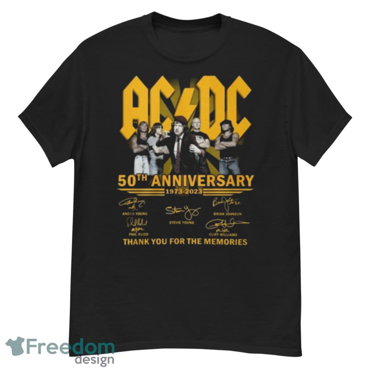 ACDC Band 50th Anniversary 1973 2023 Signatures Thank You For The Memories Shirt - G500 Men’s Classic T-Shirt