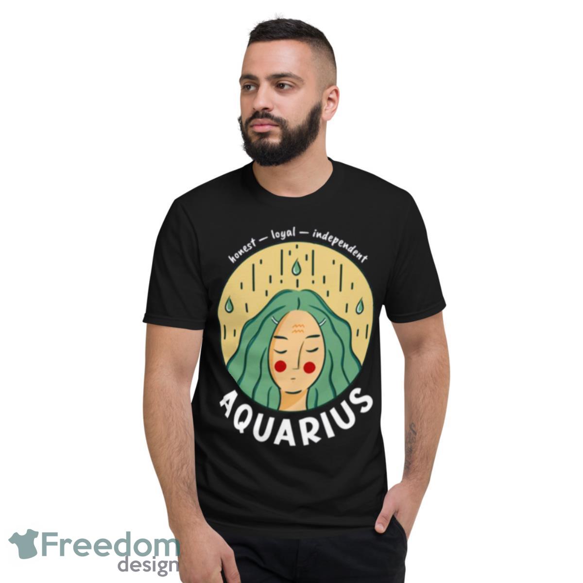 Aesthetic Aquarius Zodiac Girl Shirt - Short Sleeve T-Shirt