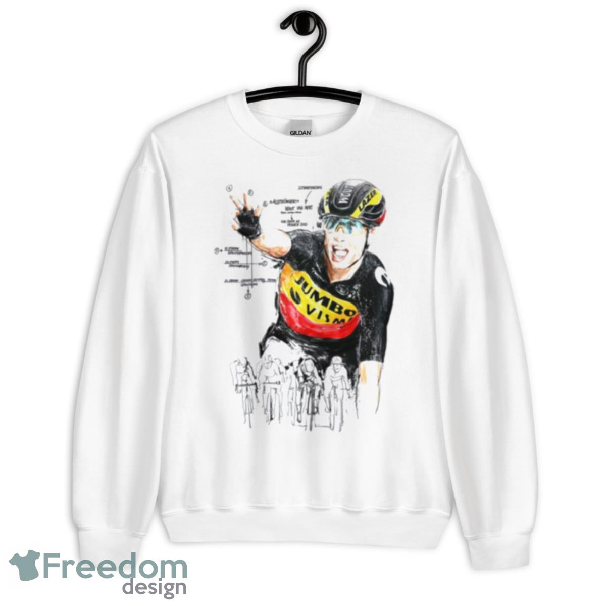 Aesthetic Design Wout Van Aert Sketch Pro Cyclist Shirt - Unisex Heavy Blend Crewneck Sweatshirt