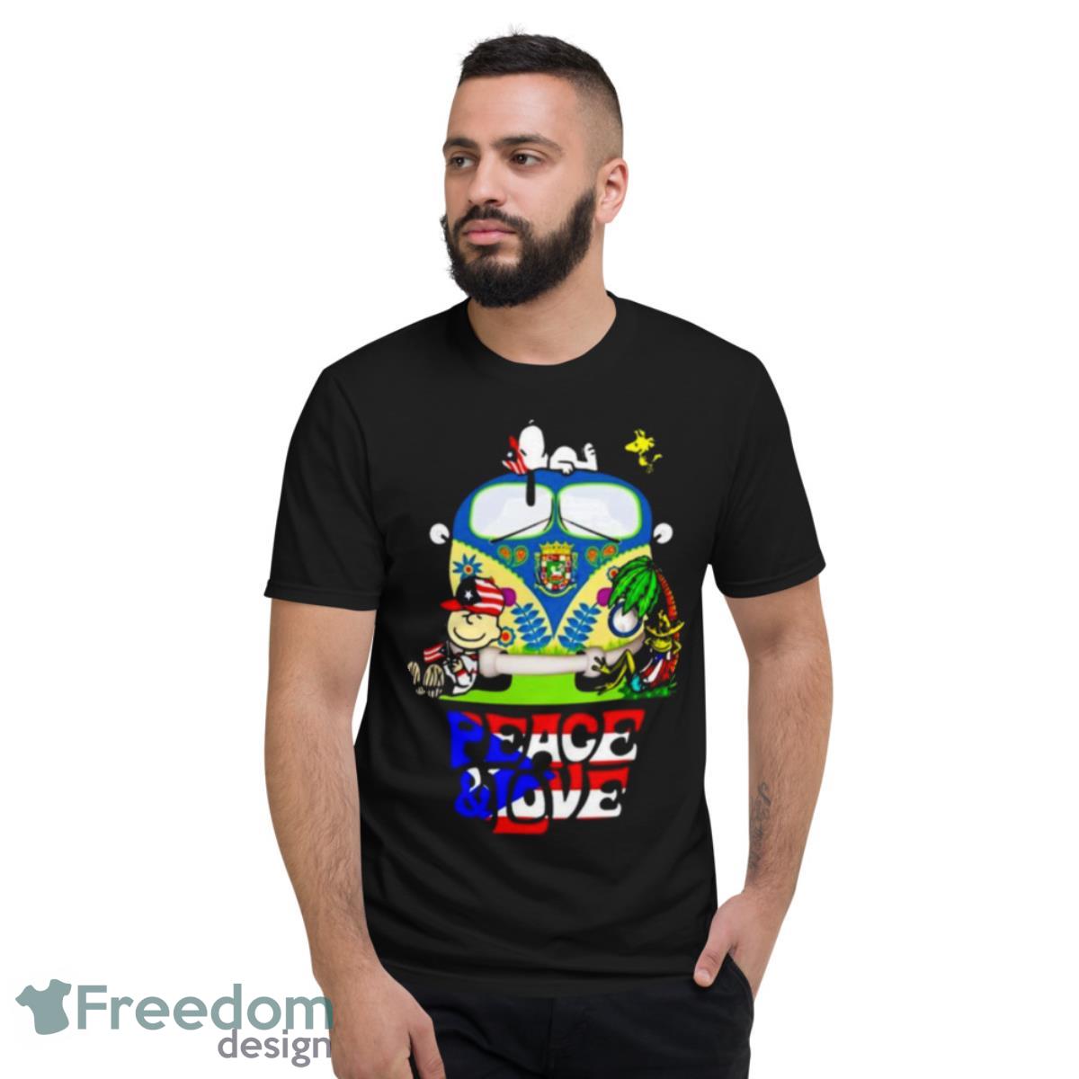 Age Peace And Love Puerto Rico Snoopy Shirt - Short Sleeve T-Shirt