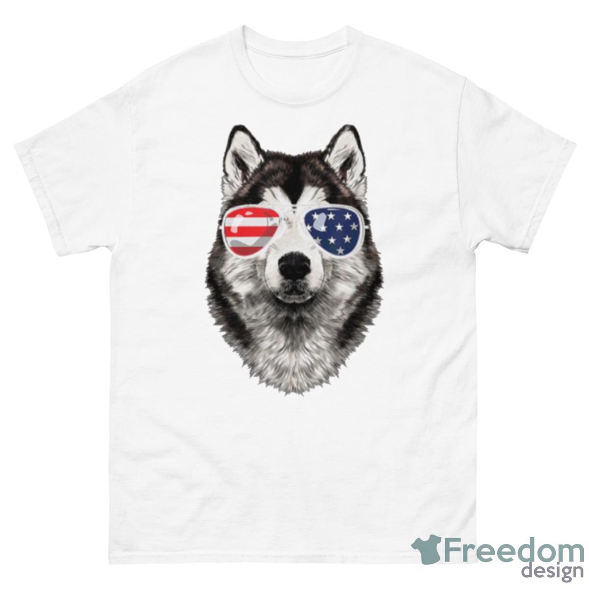 Alaskan Malamute Dog American Flag 4th Of July Shirt - 500 Men’s Classic Tee Gildan