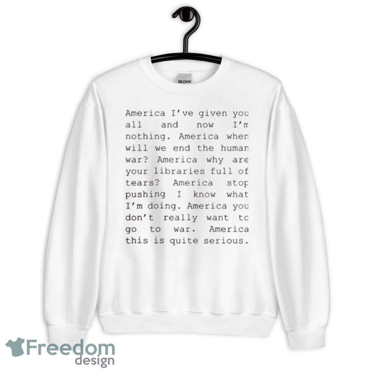 America Quote Allen Ginsberg Shirt - Unisex Heavy Blend Crewneck Sweatshirt