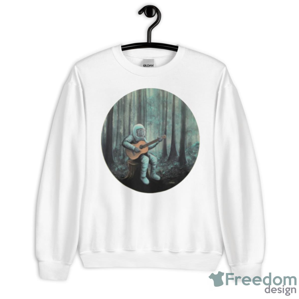 Astronaut Playing Guitar Music Shirt - Unisex Heavy Blend Crewneck Sweatshirt