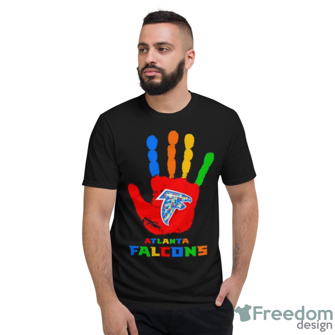 Atlanta Falcons Hand Autism 2023 NFL Shirt - Short Sleeve T-Shirt