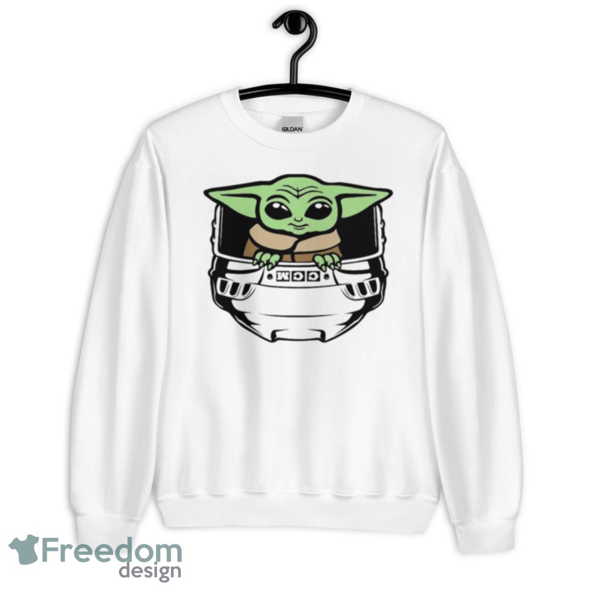 Baby Yoda Helmet Hockey Shirt - Unisex Heavy Blend Crewneck Sweatshirt