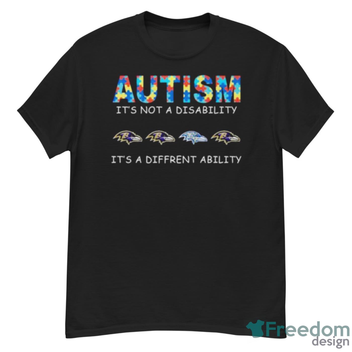 Baltimore Ravens Autism It’s Not A Disability It’s A Different Ability Shirt - G500 Men’s Classic T-Shirt