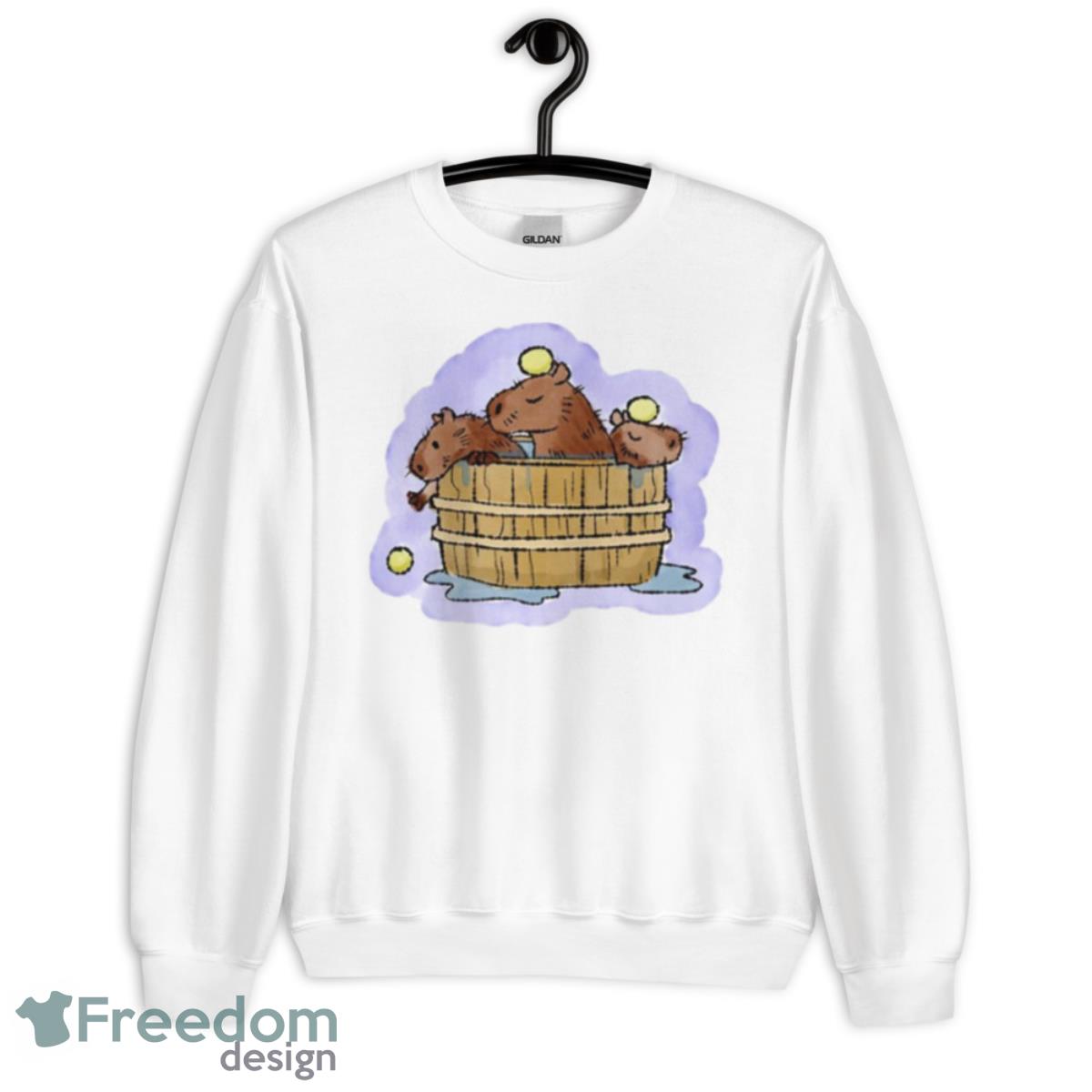 Bathing Time Capybara Onsen Shirt - Unisex Heavy Blend Crewneck Sweatshirt