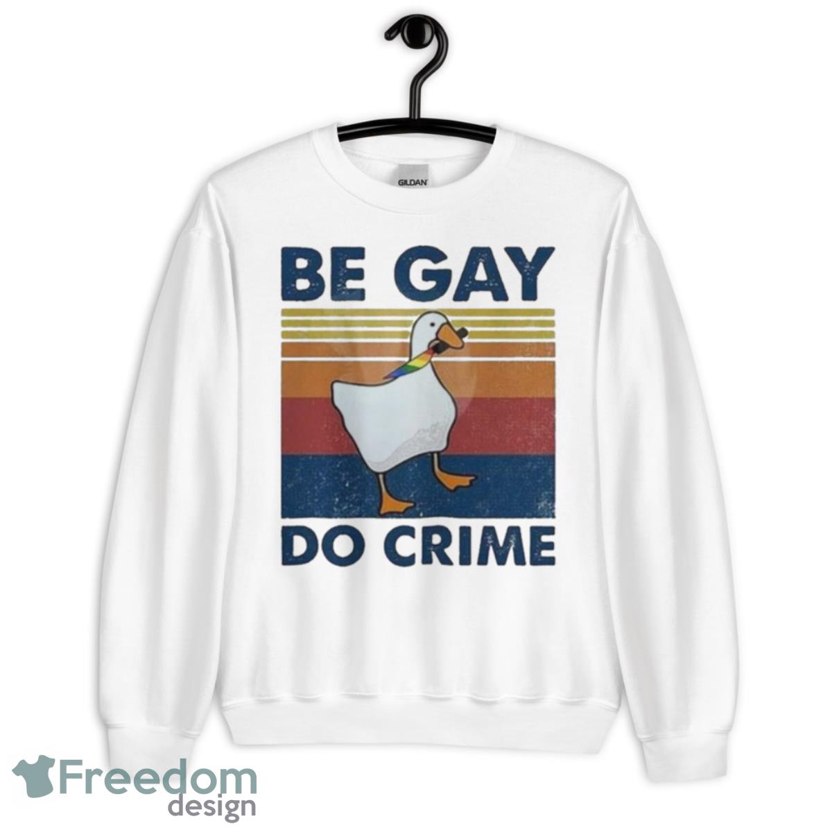 Be Gay Do Crime Goose Pride LGBT Vintage 2023 Shirt - Unisex Heavy Blend Crewneck Sweatshirt