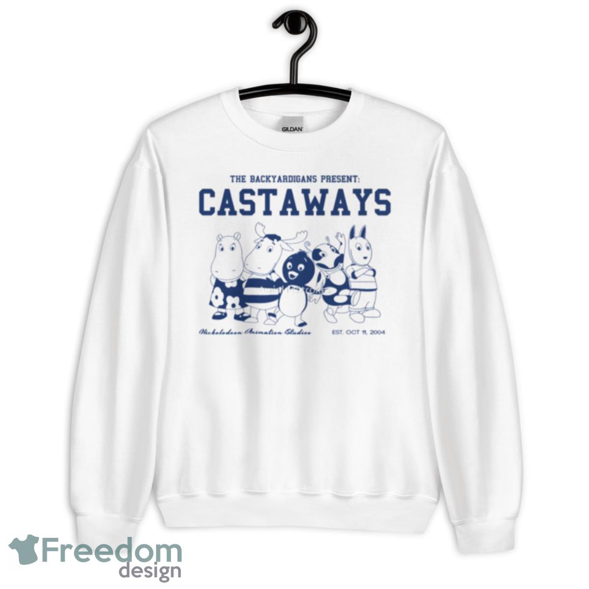 Black And White Backyardigans Castaway Shirt - Unisex Heavy Blend Crewneck Sweatshirt