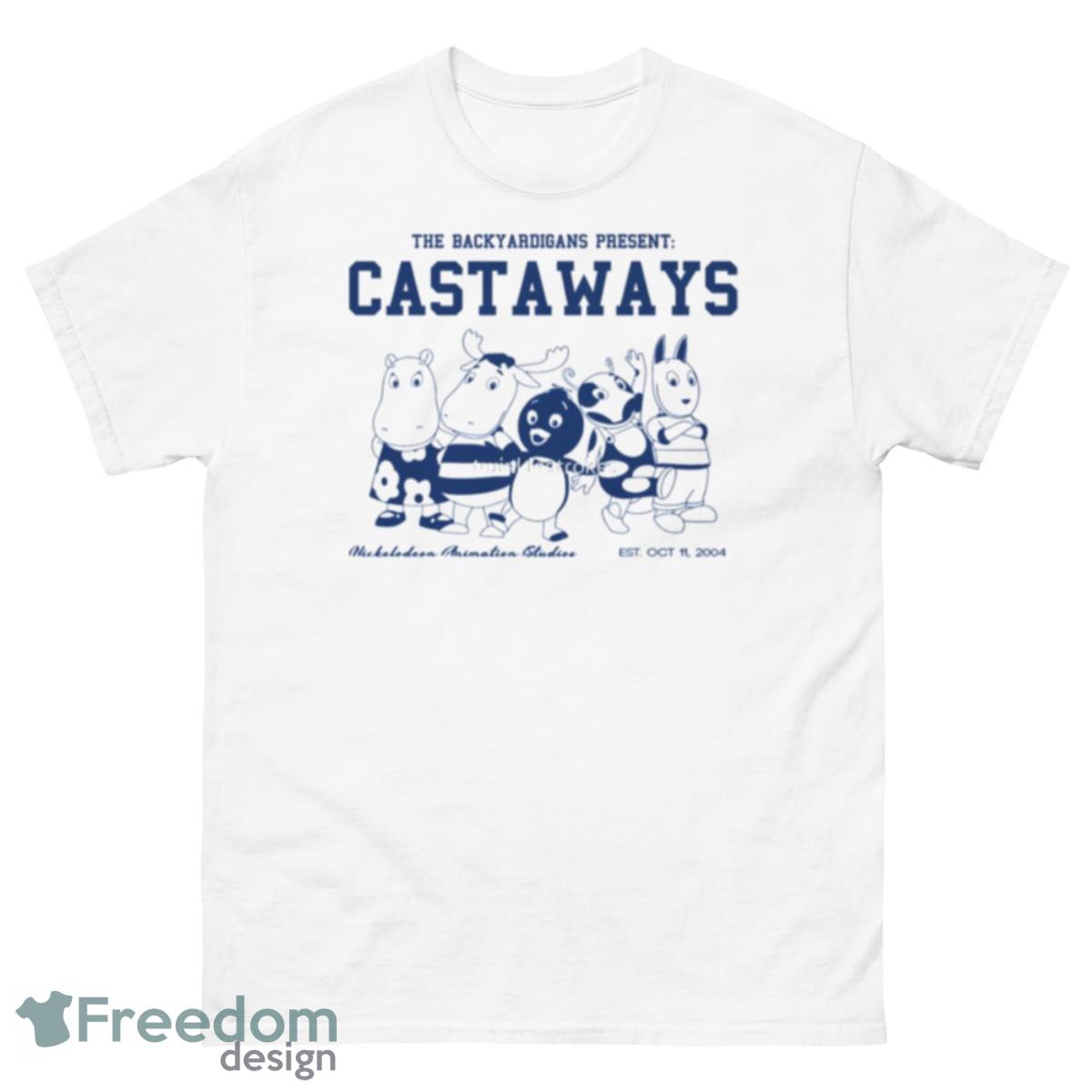 Black And White Backyardigans Castaway Shirt - 500 Men’s Classic Tee Gildan