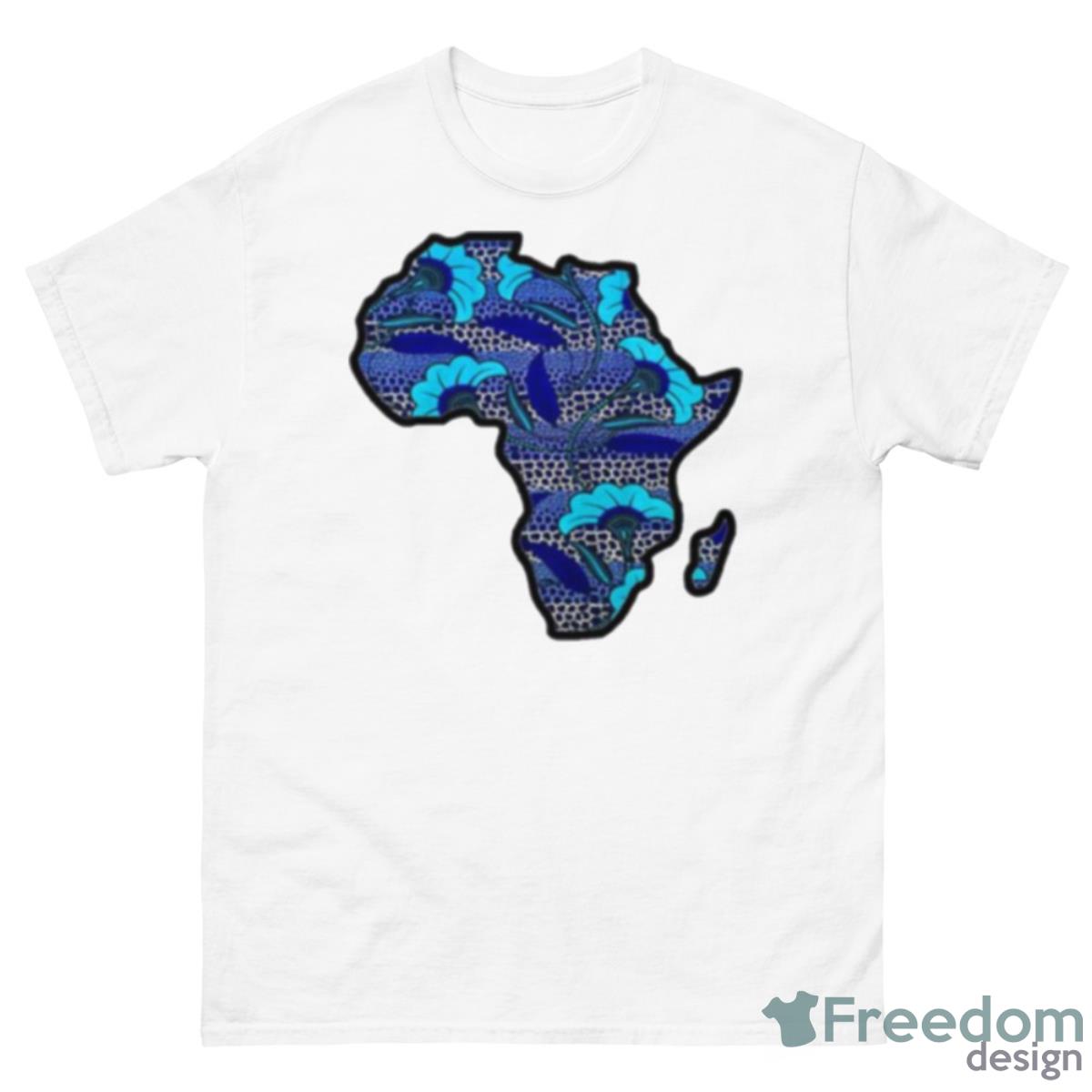 Blue Floral Africa Map Shirt - Freedomdesign