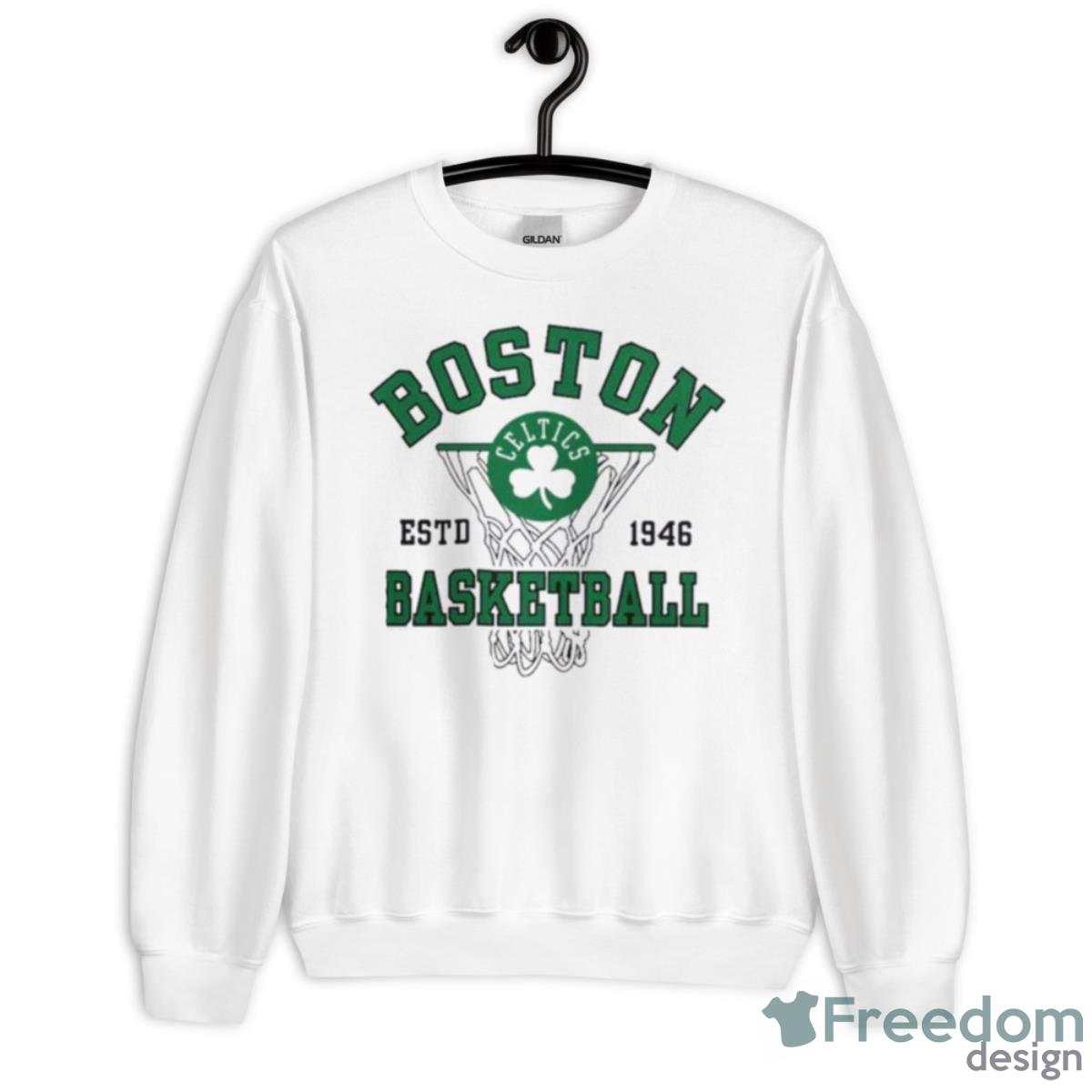 Boston Celtics Nothing But Net Graphic Shirt - Unisex Heavy Blend Crewneck Sweatshirt