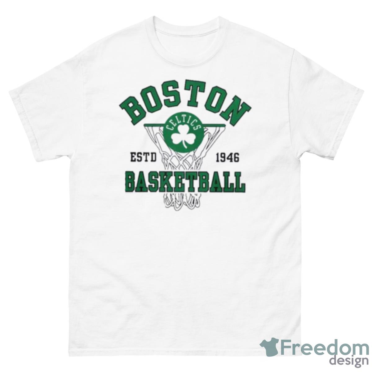 Boston Celtics Nothing But Net Graphic Shirt - 500 Men’s Classic Tee Gildan