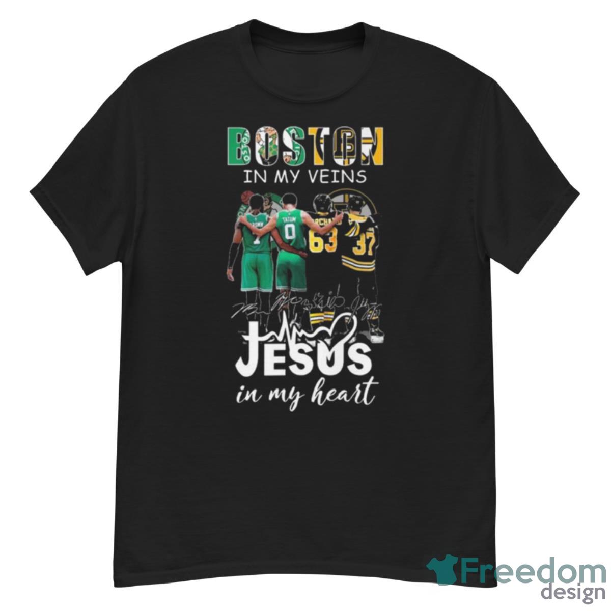 Boston In My Veins Jesus In My Heart Signatures Shirt - G500 Men’s Classic T-Shirt