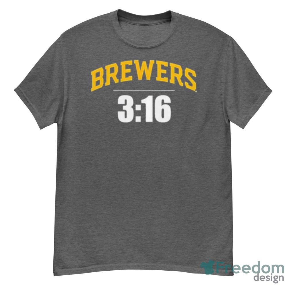 Branded 3 16 Stone Cold Steve Austin Milwaukee Brewers Fanatics Shirt - G500 Men’s Classic T-Shirt