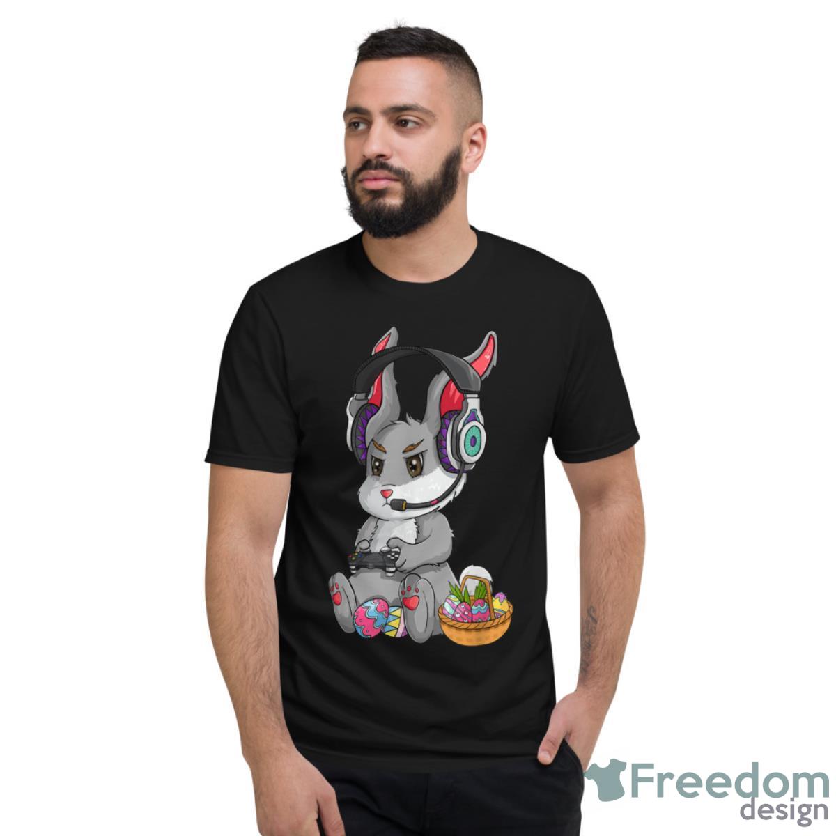 Bunny Rabbit Gaming Happy Easter Day Gamer Boy Girl Kid Shirt - Short Sleeve T-Shirt