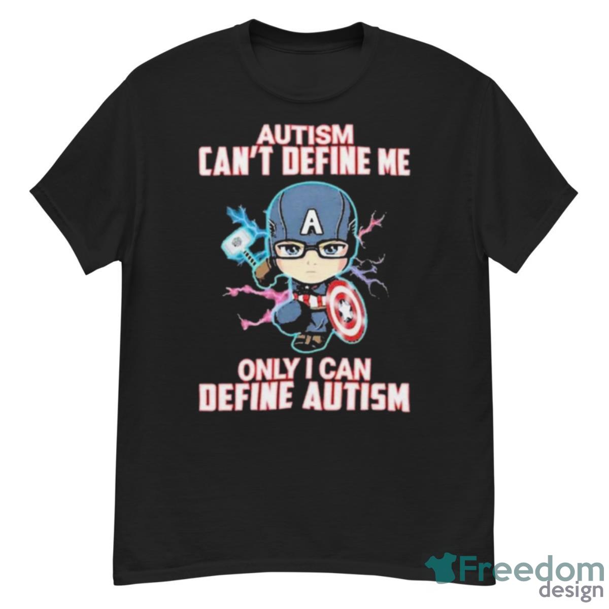 Captain America Autism Can’t Define Me Only I Can Define Autism Awareness Day Shirt - G500 Men’s Classic T-Shirt