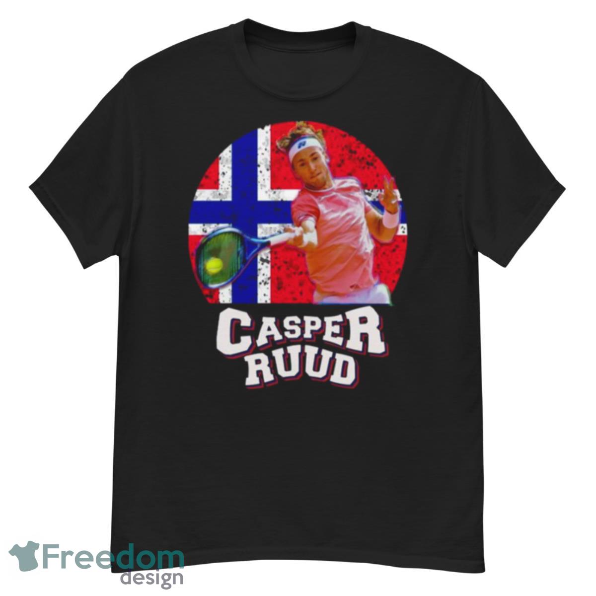 Casper Ruud Forehand Norway Tennis Neon Light Norway Flag Shirt - G500 Men’s Classic T-Shirt