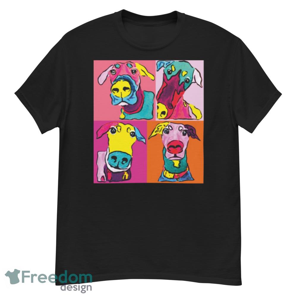 Colored Design Doberman Funny Faces Shirt - Short Sleeve T-Shirt