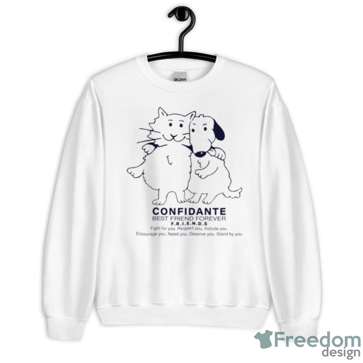 Confidante Best Friend Forever Cat And Dog Shirt - Unisex Heavy Blend Crewneck Sweatshirt