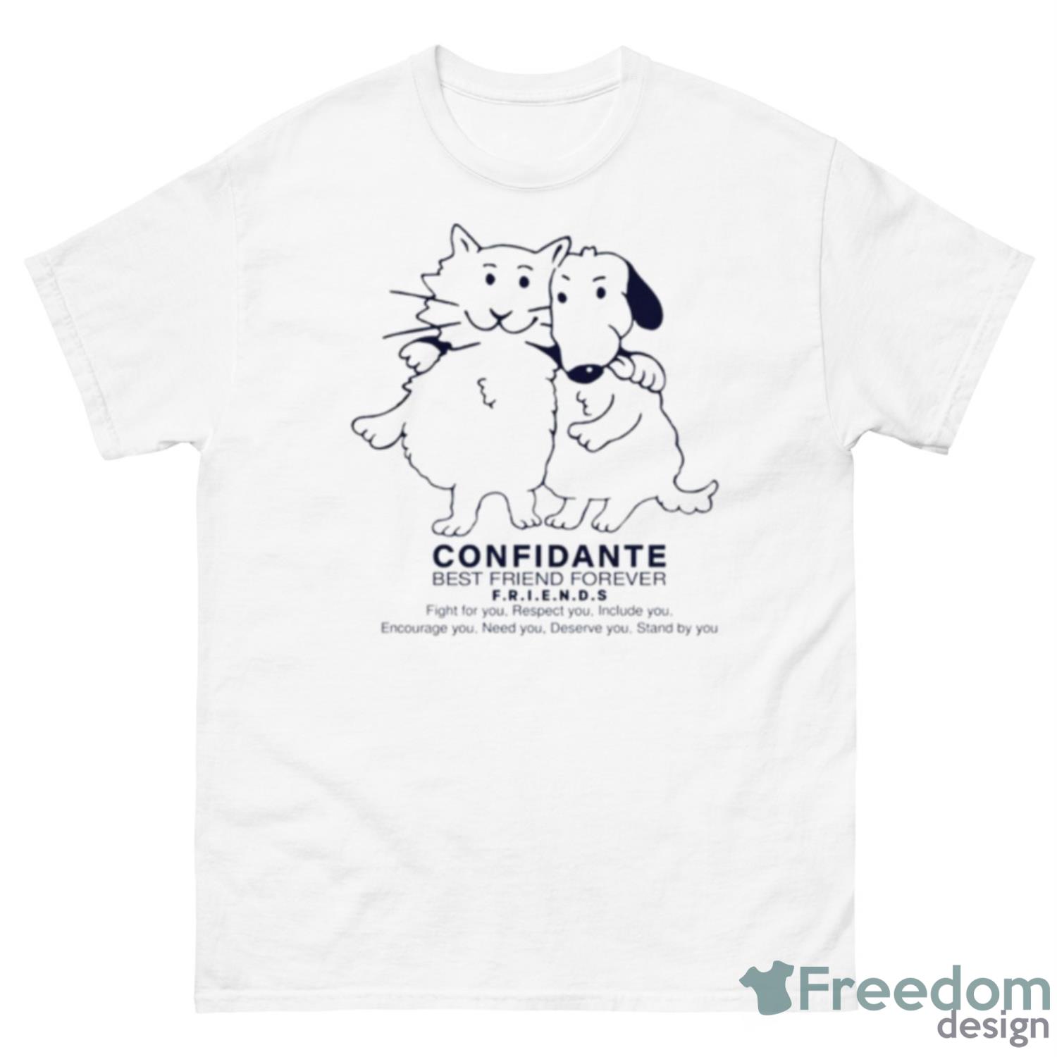 Confidante Best Friend Forever Cat And Dog Shirt - 500 Men’s Classic Tee Gildan