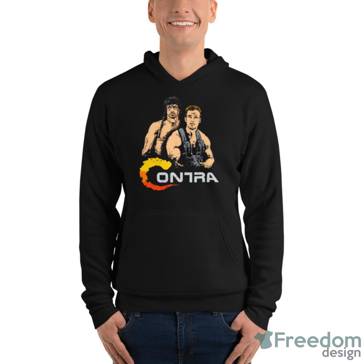 Contra Action Heroes Mashup Shirt - Unisex Fleece Pullover Hoodie Contra Action Heroes Mashup Shirt - Unisex Fleece Pullover Hoodie
