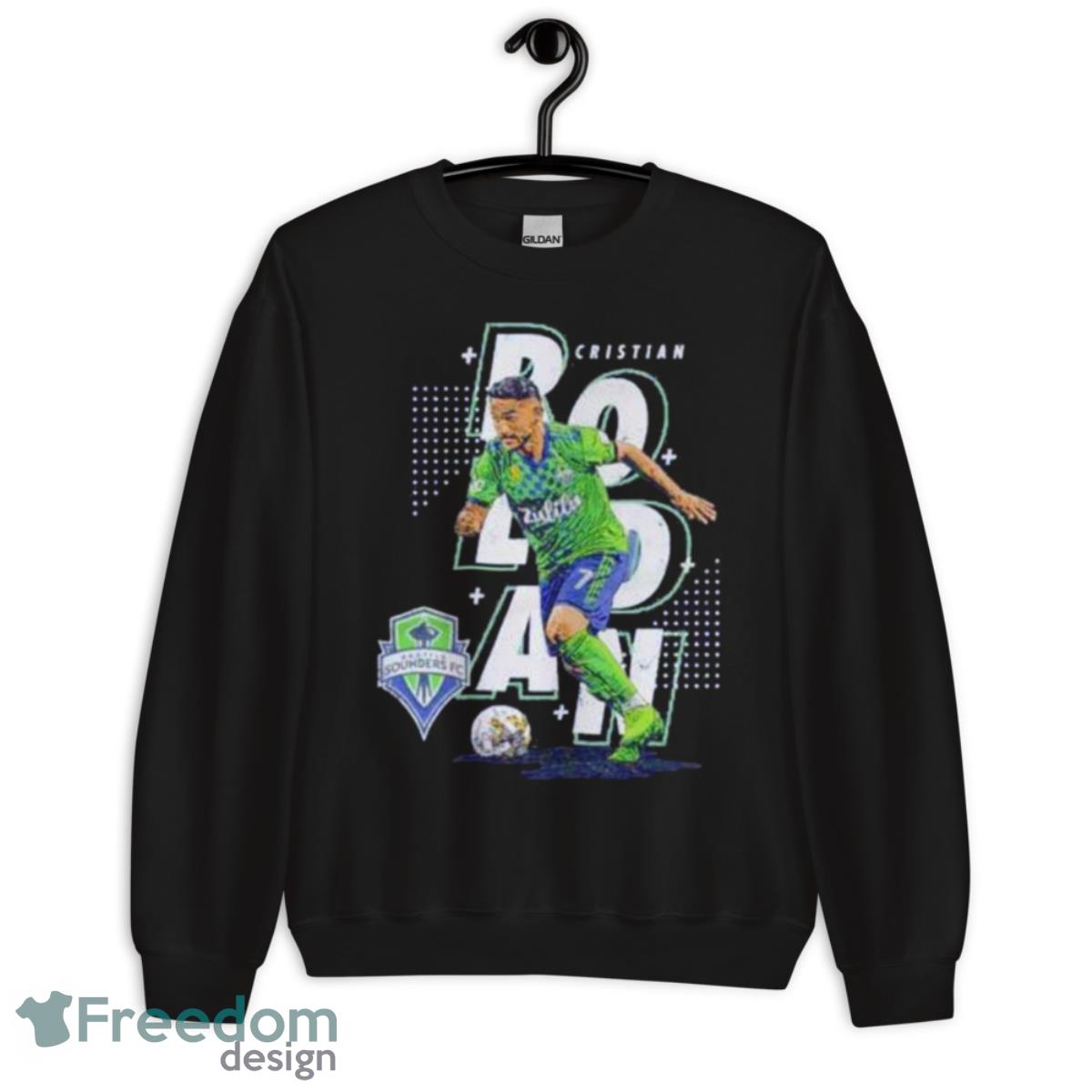 Cristian Roldan Seattle Sounders FC Abstract Name Shirt image Cristian Roldan Seattle Sounders FC Abstract Name Shirt - Unisex Crewneck Sweatshirt