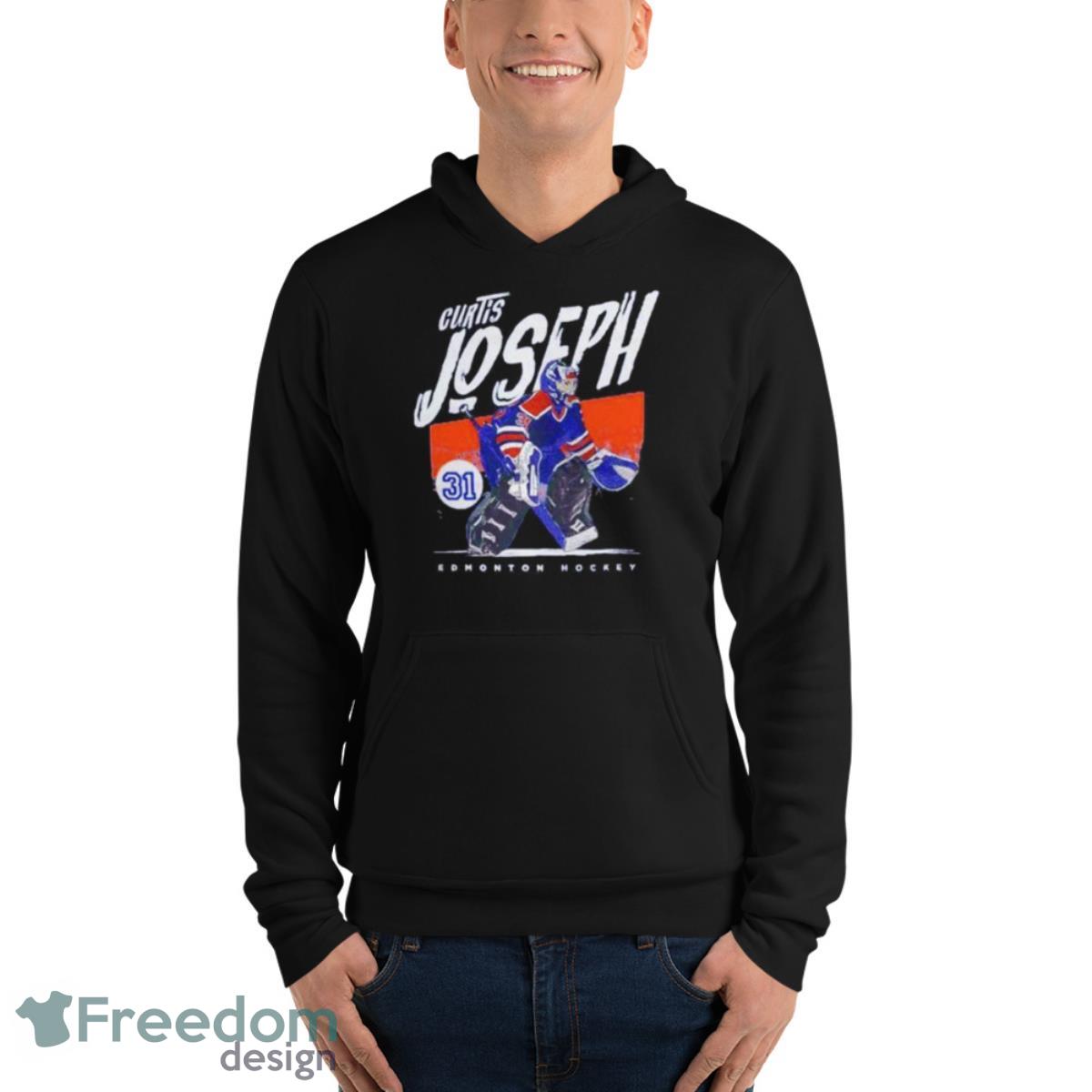 Curtis Joseph Edmonton Oilers Hockey Shirt image Curtis Joseph Edmonton Oilers Hockey Shirt - Unisex Fleece Pullover Hoodie