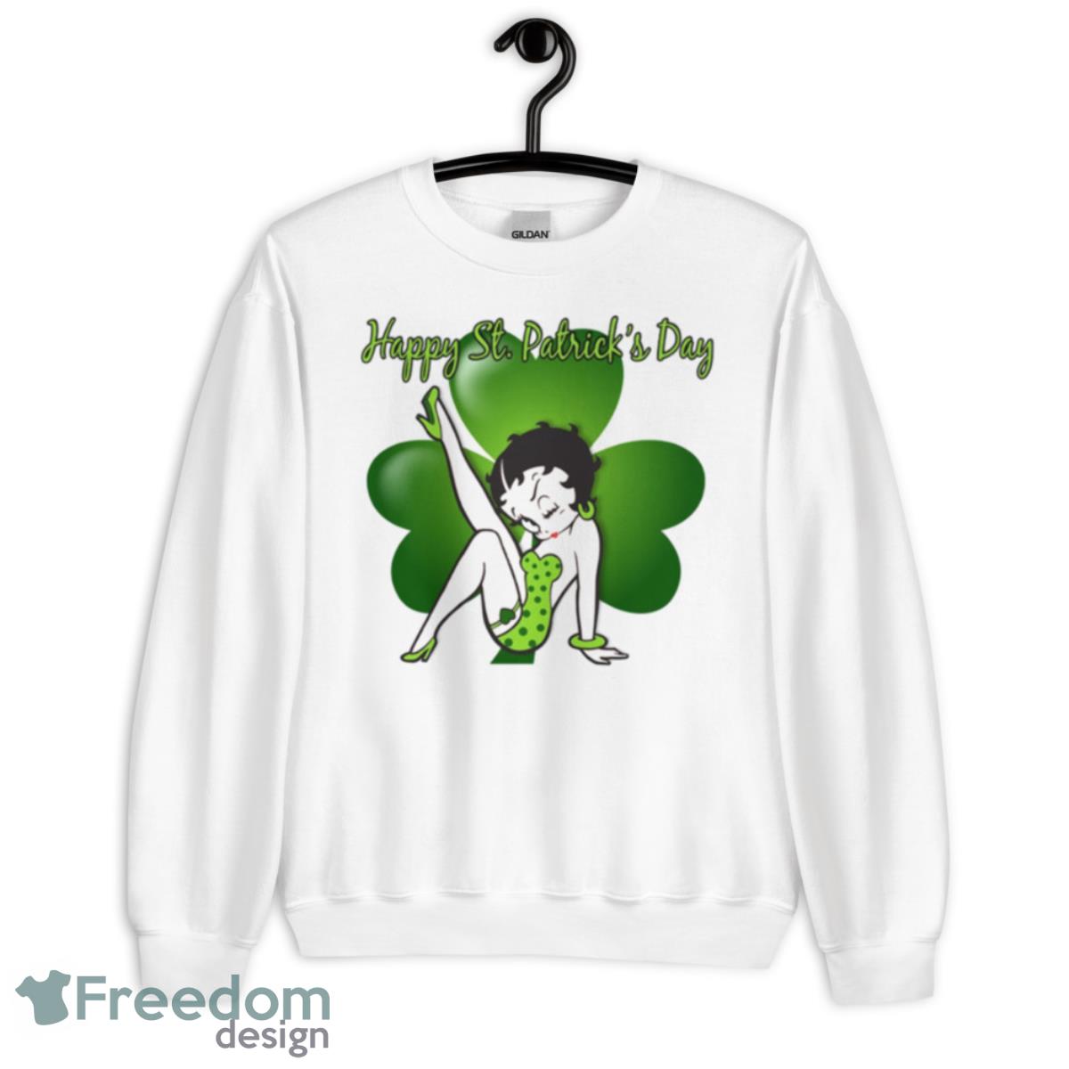 Cute Design Betty Boop Saint Patrick’s Day Shirt - Unisex Heavy Blend Crewneck Sweatshirt