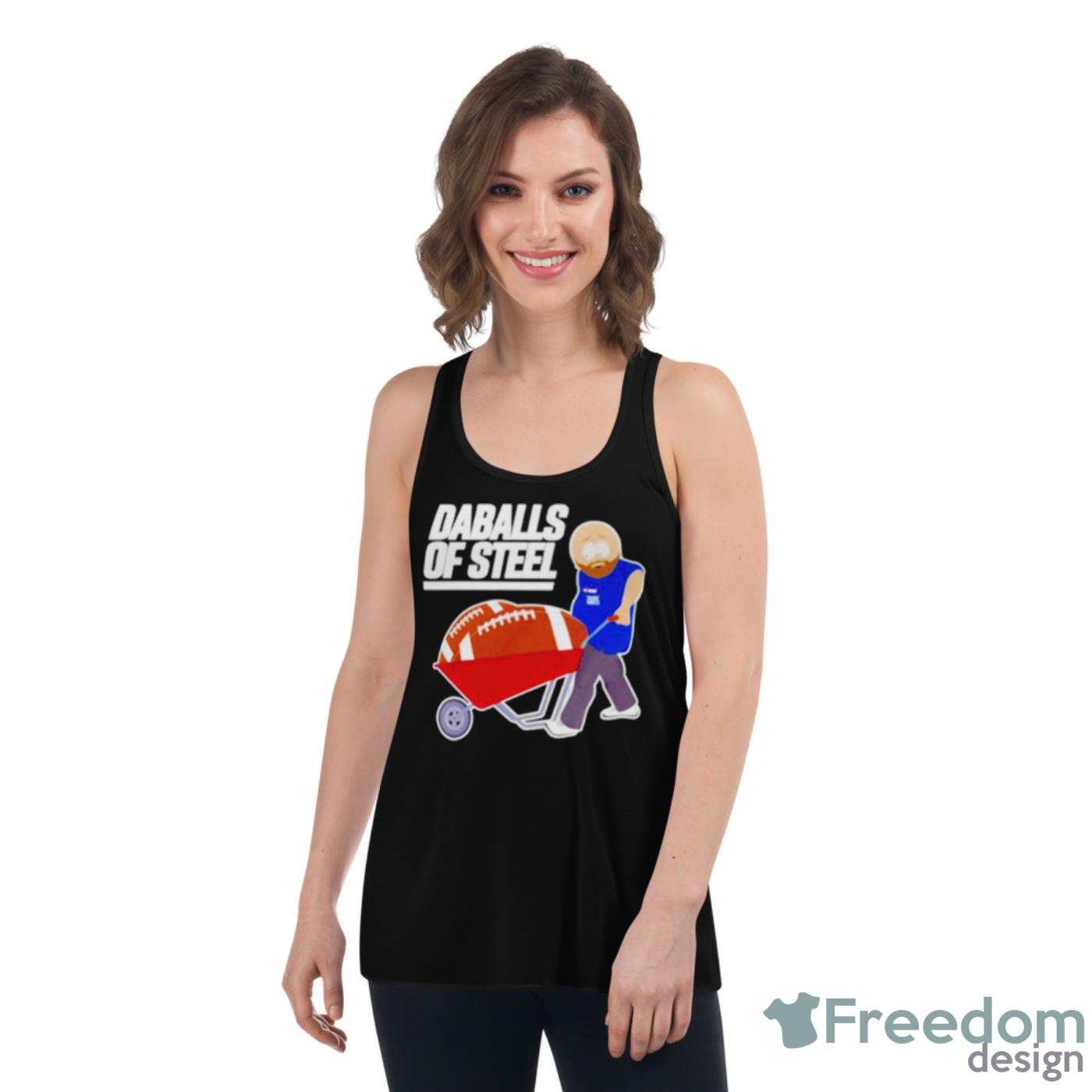 Daballs Of Steel Shirt - Womens Flowy Racerback Tank Daballs Of Steel Shirt - Womens Flowy Racerback Tank