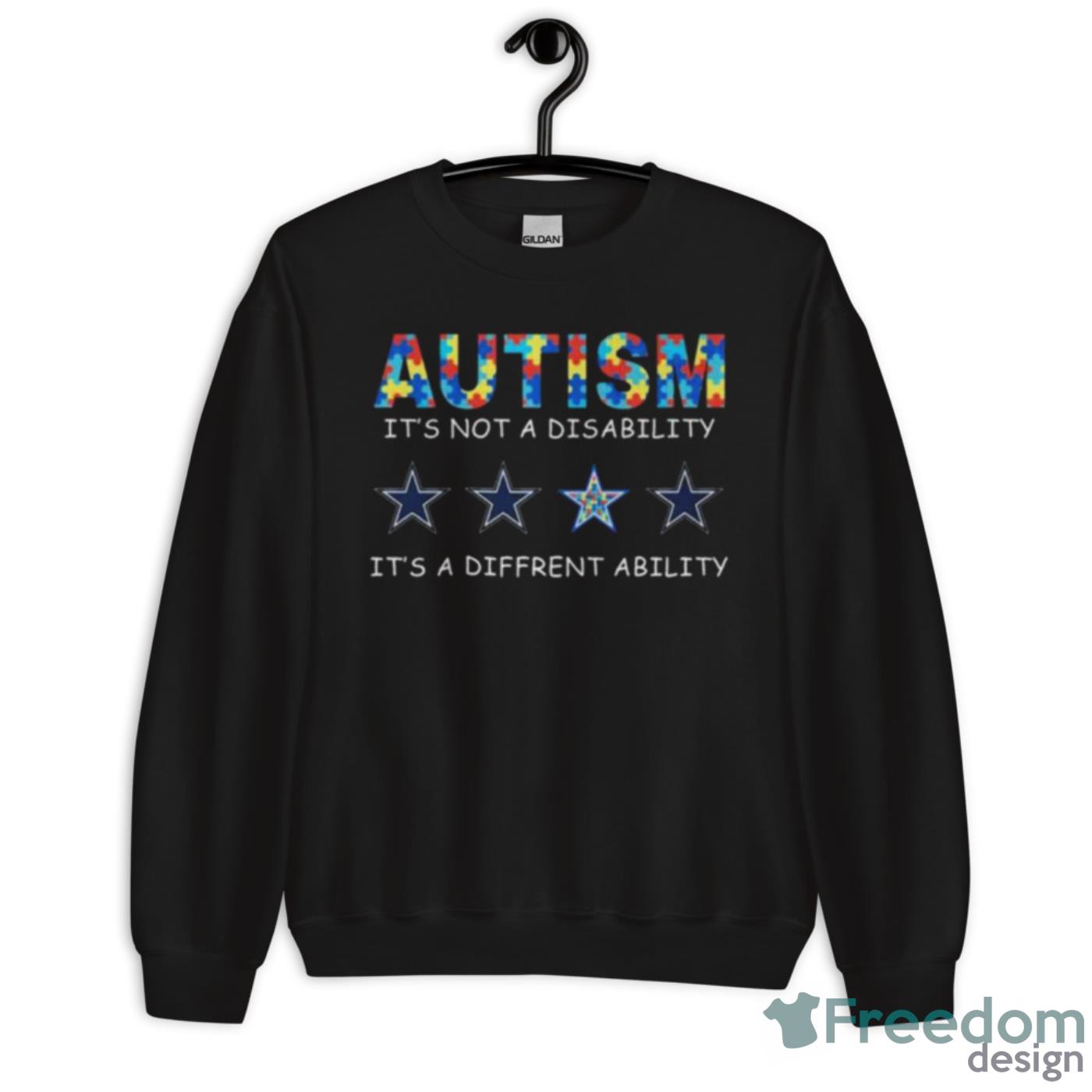 Dallas Cowboys Autism It’s Not A Disability It’s A Different Ability Shirt - Unisex Crewneck Sweatshirt Dallas Cowboys Autism It’s Not A Disability It’s A Different Ability Shirt - Unisex Crewneck Sweatshirt