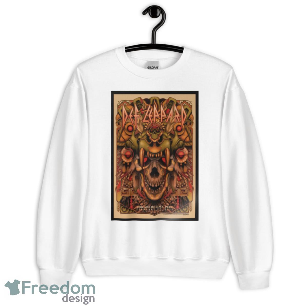 Def Leppard Peru 2023 February 29th Cercado De Lima Poster Shirt - Unisex Heavy Blend Crewneck Sweatshirt