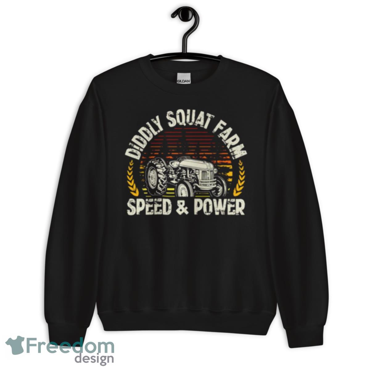 Diddly Squat Farm Sunset Design Speed And Power Tractor Farmer Shirt image Diddly Squat Farm Sunset Design Speed And Power Tractor Farmer Shirt - Unisex Crewneck Sweatshirt