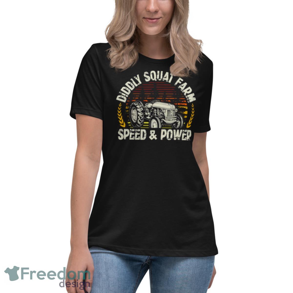 Diddly Squat Farm Sunset Design Speed And Power Tractor Farmer Shirt - Womens Relaxed Short Sleeve Jersey Tee Diddly Squat Farm Sunset Design Speed And Power Tractor Farmer Shirt - Womens Relaxed Short Sleeve Jersey Tee