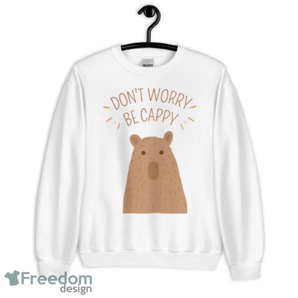 Don’t Worry Be Cappy Cute Capybara Shirt - Unisex Heavy Blend Crewneck Sweatshirt