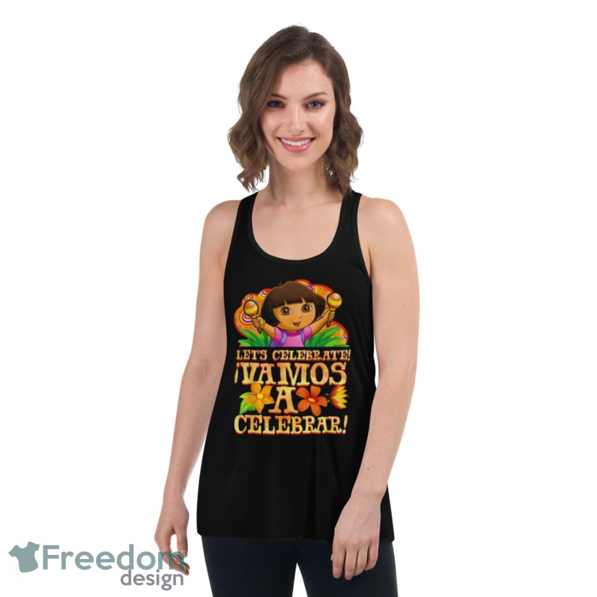Dora Lets Celebrate Dora The Explorer Shirt - Womens Flowy Racerback Tank Dora Lets Celebrate Dora The Explorer Shirt - Womens Flowy Racerback Tank