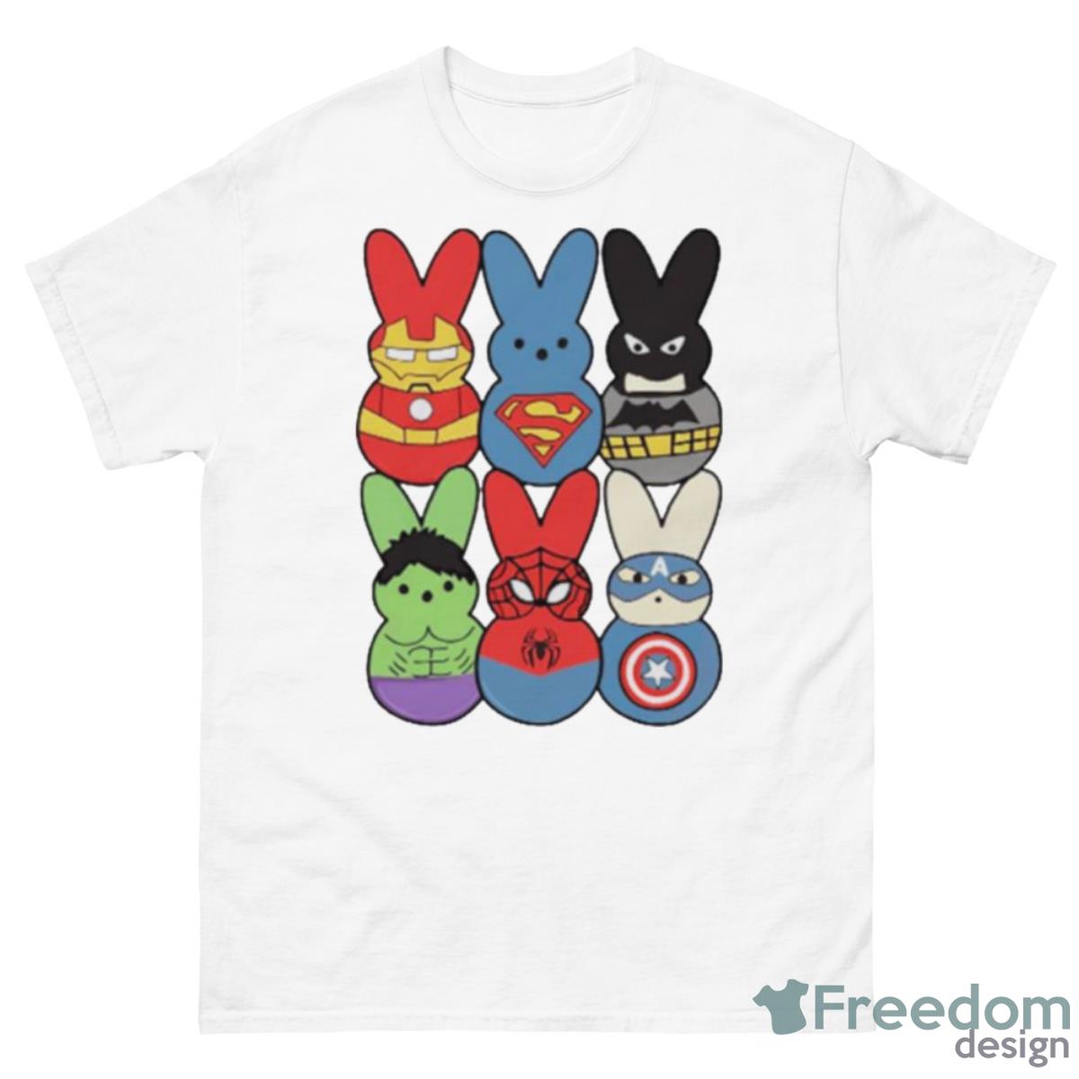 Easter Peeps Superheroes Movie Characters Bunny Shirt - 500 Men’s Classic Tee Gildan