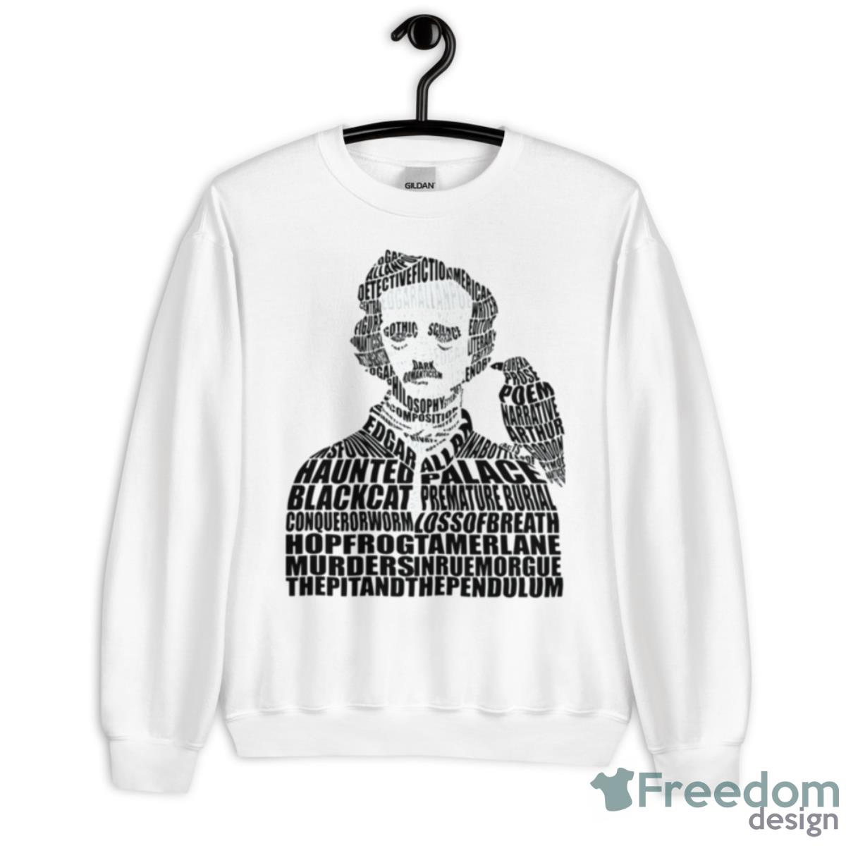 Edgar Allan Poe Calligram Shirt - Unisex Heavy Blend Crewneck Sweatshirt